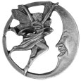 Fairy on Crescent Moon Antiqued Lapel Pin